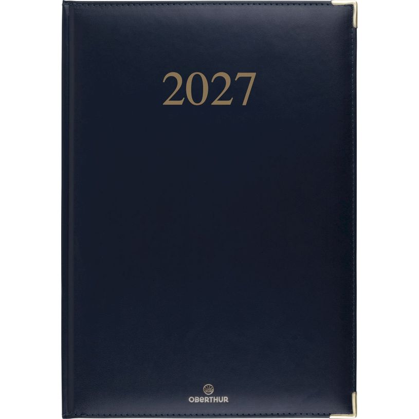 3664447229751-Agenda Kiev - 1 semaine sur 2 pages - 22 x 30 cm - bleu marine - Oberthur--0