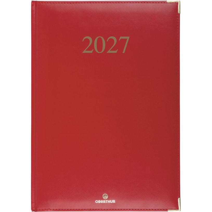 3664447229775-Agenda Kiev - 1 semaine sur 2 pages - 22 x 30 cm - rouge - Oberthur--0