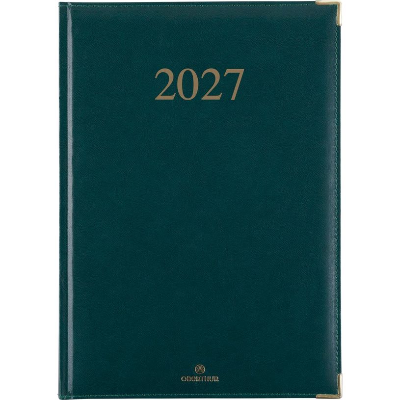3664447229782-Agenda Kiev - 1 semaine sur 2 pages - 22 x 30 cm - vert - Oberthur--0