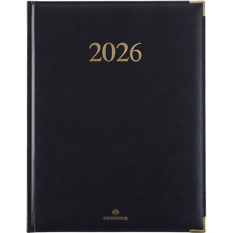3664447206233-Agenda Kiev - 1 semaine sur 2 pages - 22 x 28 cm - noir - Oberthur--0