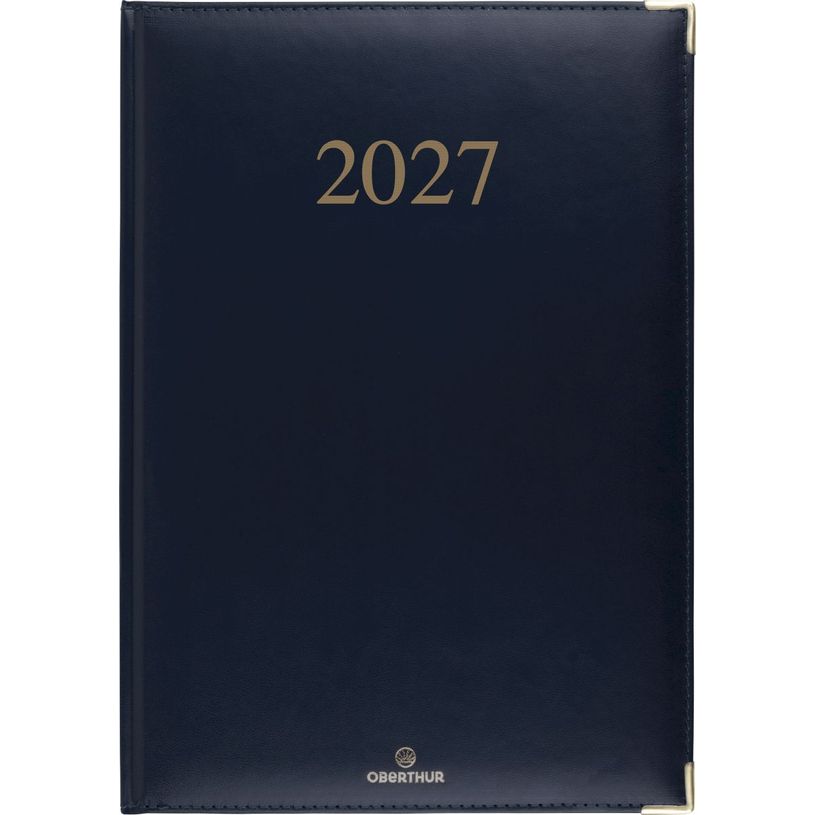 3664447229805-Agenda Kiev - 1 semaine sur 2 pages - 22 x 28 cm - bleu marine - Oberthur--0