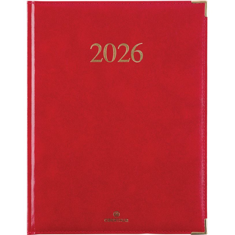 3664447206264-Agenda Kiev - 1 semaine sur 2 pages - 22 x 28 cm - rouge - Oberthur--0