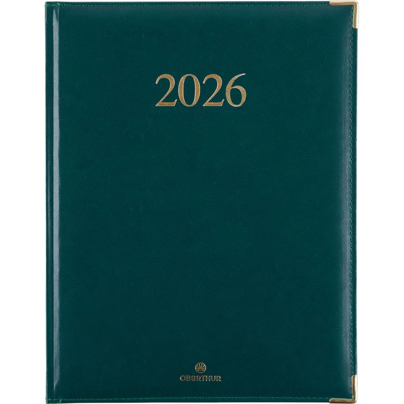 3664447206271-Agenda Kiev - 1 semaine sur 2 pages - 22 x 28 cm - vert - Oberthur--0