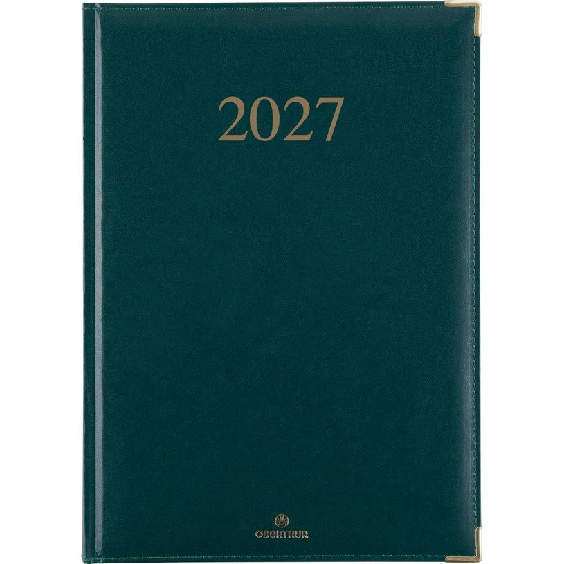 3664447229843-Agenda Kiev - 1 semaine sur 2 pages - 22 x 28 cm - vert - Oberthur--0