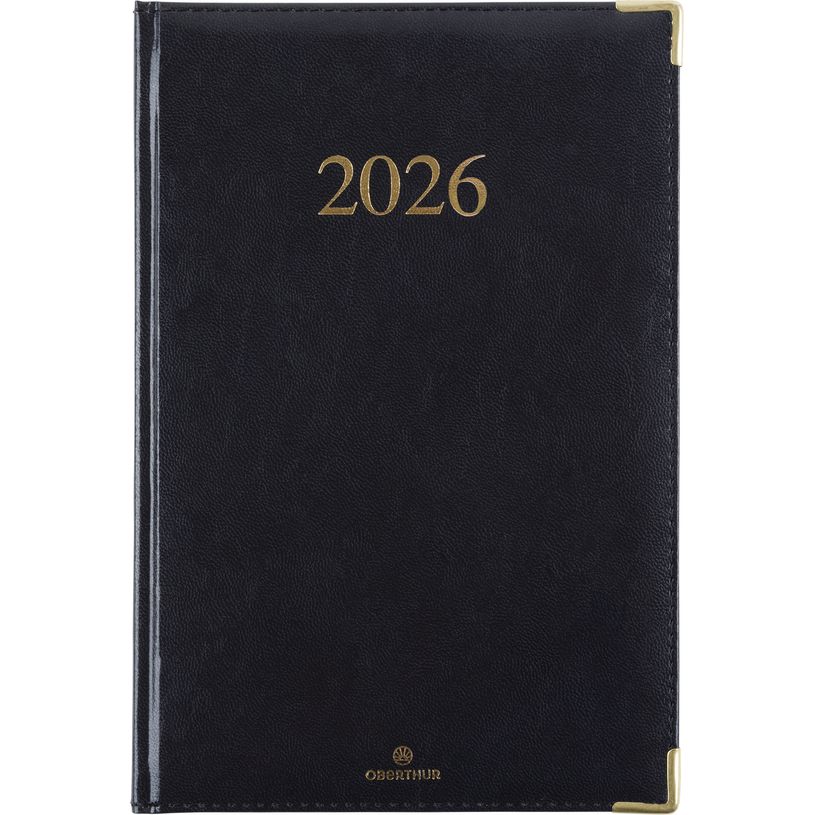 3664447206288-Agenda Kiev - 1 semaine sur 2 pages - 17 x 24,5 cm - noir - Oberthur--0