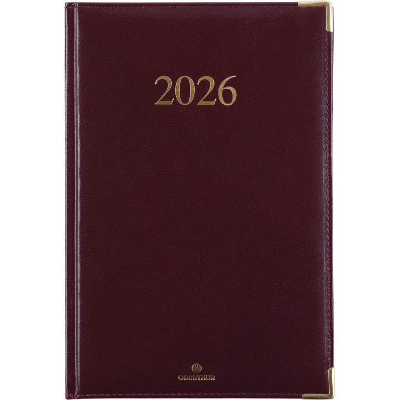 3664447206301-Agenda Kiev - 1 semaine sur 2 pages - 17 x 24,5 cm - bordeaux - Oberthur--0