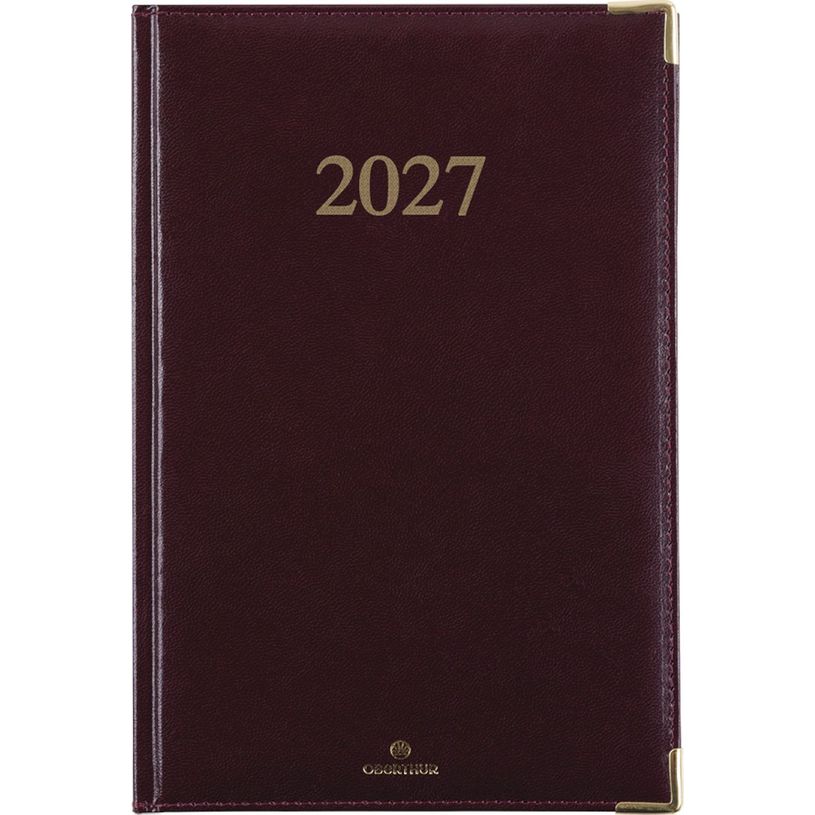 3664447229874-Agenda Kiev - 1 semaine sur 2 pages - 17 x 24,5 cm - bordeaux - Oberthur--0