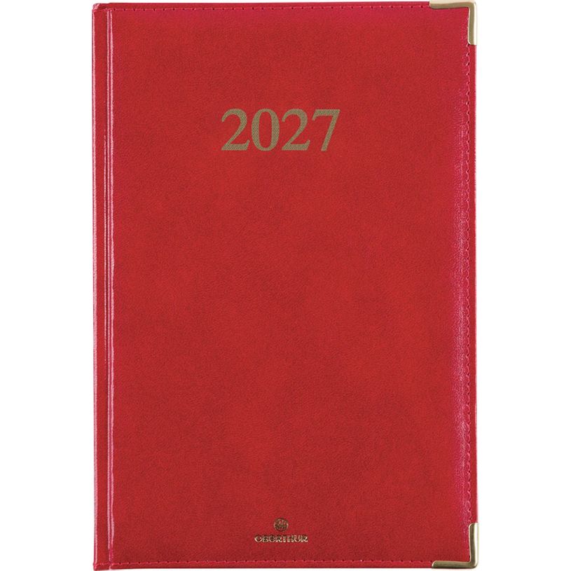 3664447229881-Agenda Kiev - 1 semaine sur 2 pages - 17 x 24,5 cm - rouge - Oberthur--0