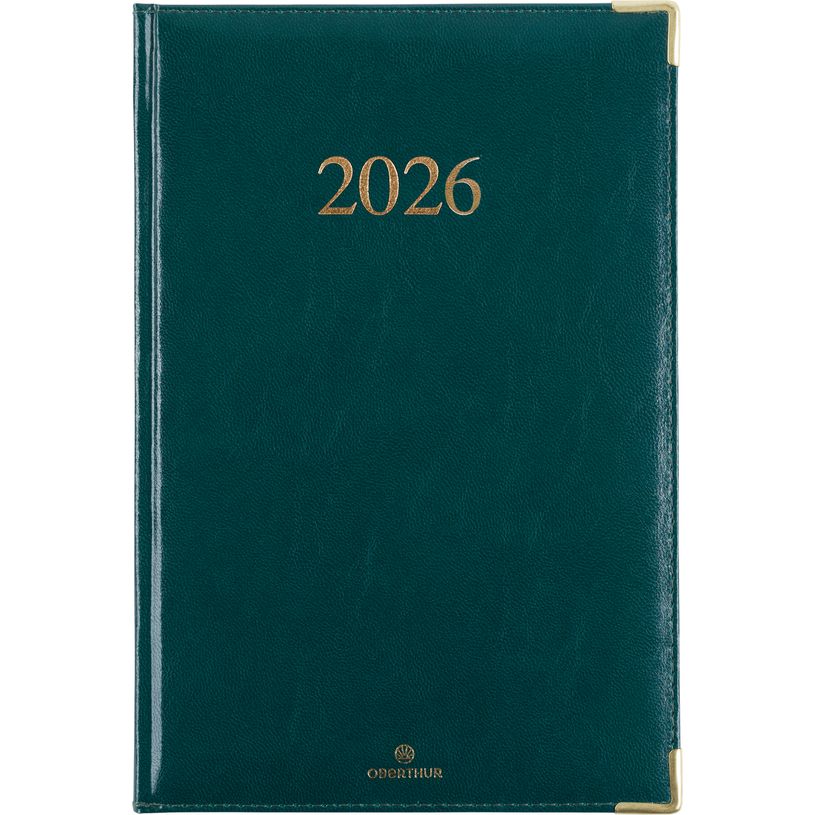 3664447206325-Agenda Kiev - 1 semaine sur 2 pages - 17 x 24,5 cm - vert - Oberthur--0