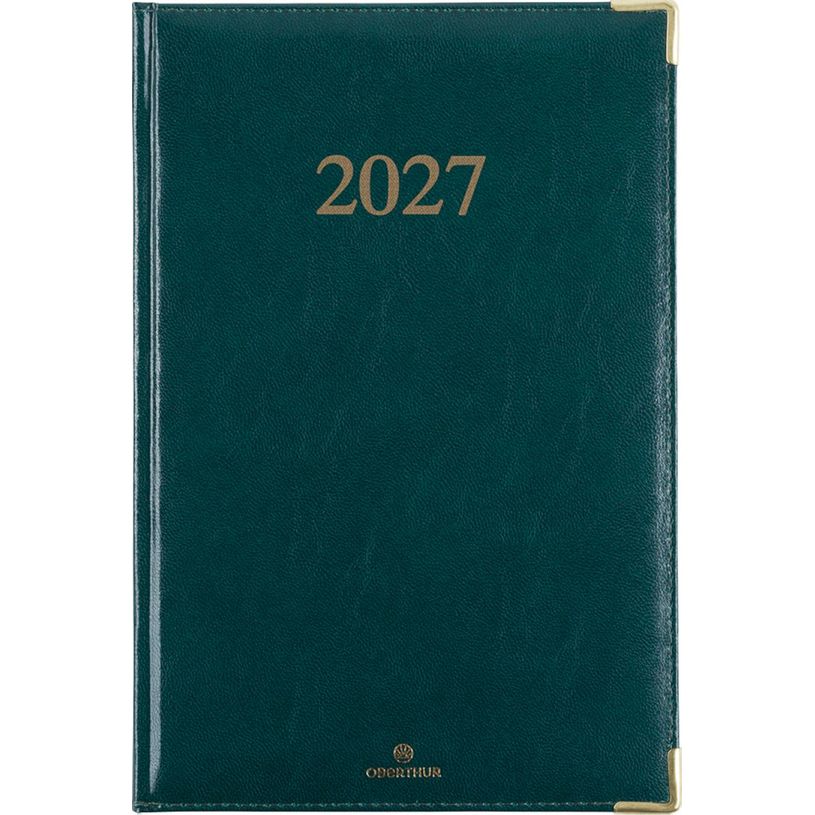 3664447229898-Agenda Kiev - 1 semaine sur 2 pages - 17 x 24,5 cm - vert - Oberthur--0
