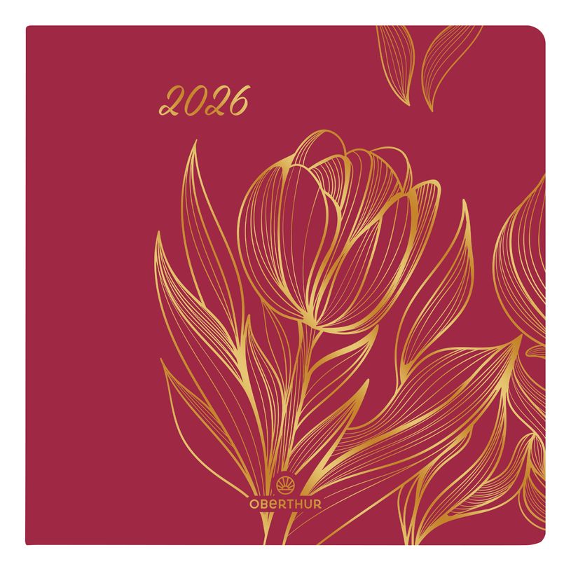 3664447208282-Agenda Astoria - 1 semaine sur 2 pages - 16,5 x 16,5 cm - orange - Oberthur--0