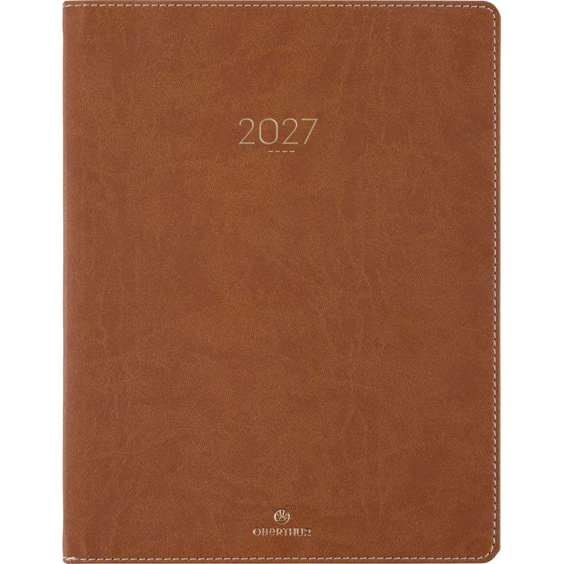 3664447230351-Agenda Eton - 1 semaine sur 2 pages - 22 x 28 cm - marron - Oberthur--0