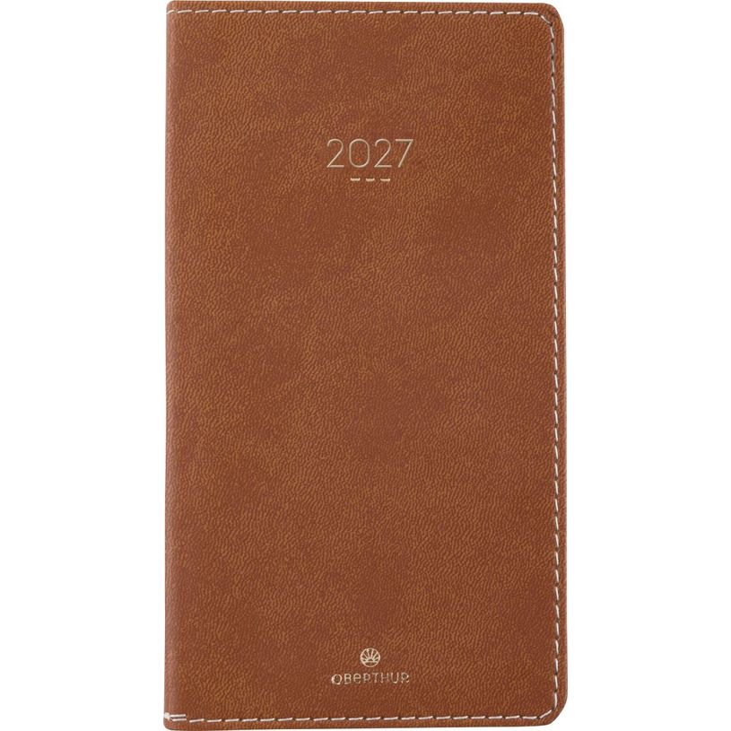 3664447230443-Agenda Eton - 1 semaine sur 2 pages - 9,5 x 17 cm - marron - Oberthur--0