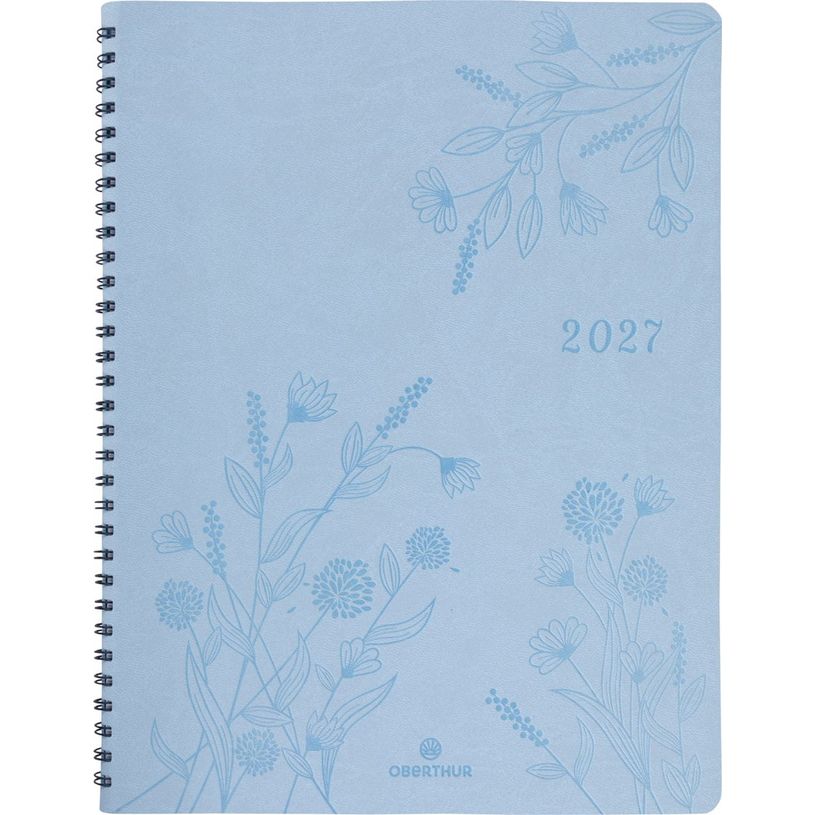 3664447229300-Agenda à spirale Primrose - 1 semaine sur 2 pages - 22 x 28 cm - bleu ciel - Oberthur--0