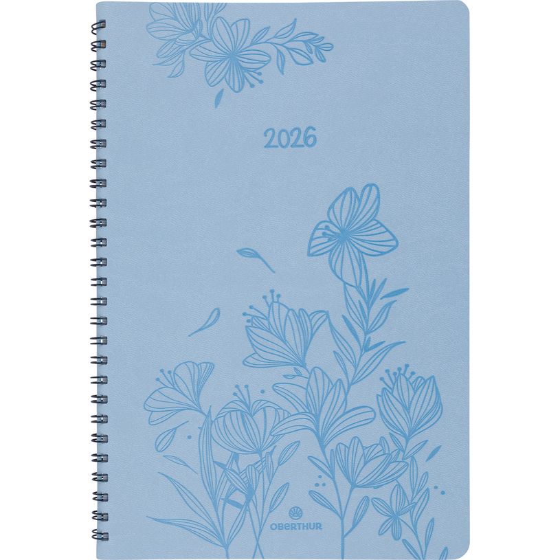 3664447204918-Agenda à spirale Primrose - 1 semaine sur 2 pages - 17 x 24,5 cm - corail - Oberthur--0