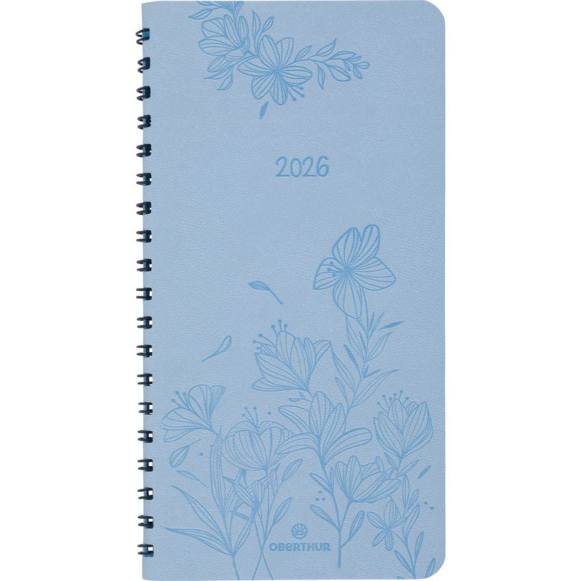 3664447205014-Agenda de poche spiralé Primrose - 1 semaine sur 2 pages - 9,5 x 17 cm - corail - Oberthur--0