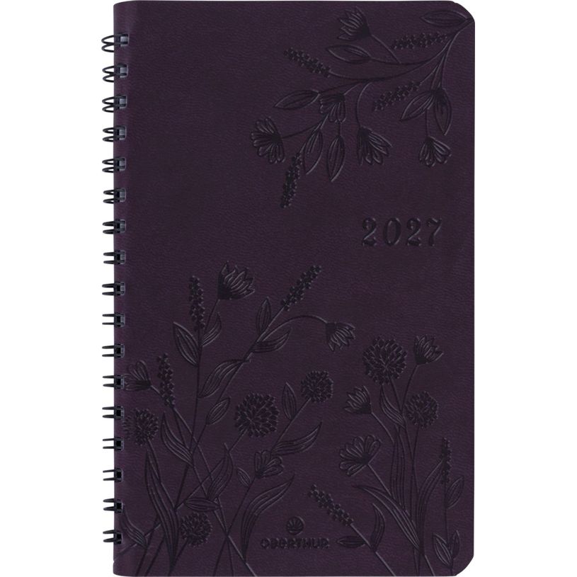 3664447229485-Agenda de poche spiralé Primrose - 1 semaine sur 2 pages - 10 x 15 cm - violet - Oberthur--0