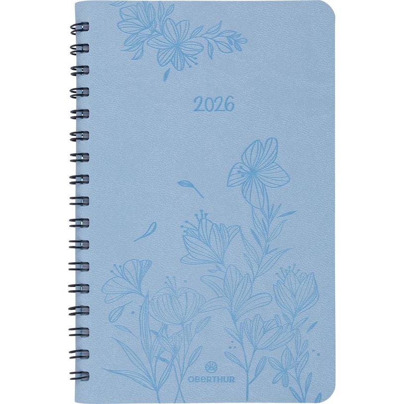 3664447205069-Agenda de poche spiralé Primrose - 1 semaine sur 2 pages - 10 x 15 cm - corail - Oberthur--0