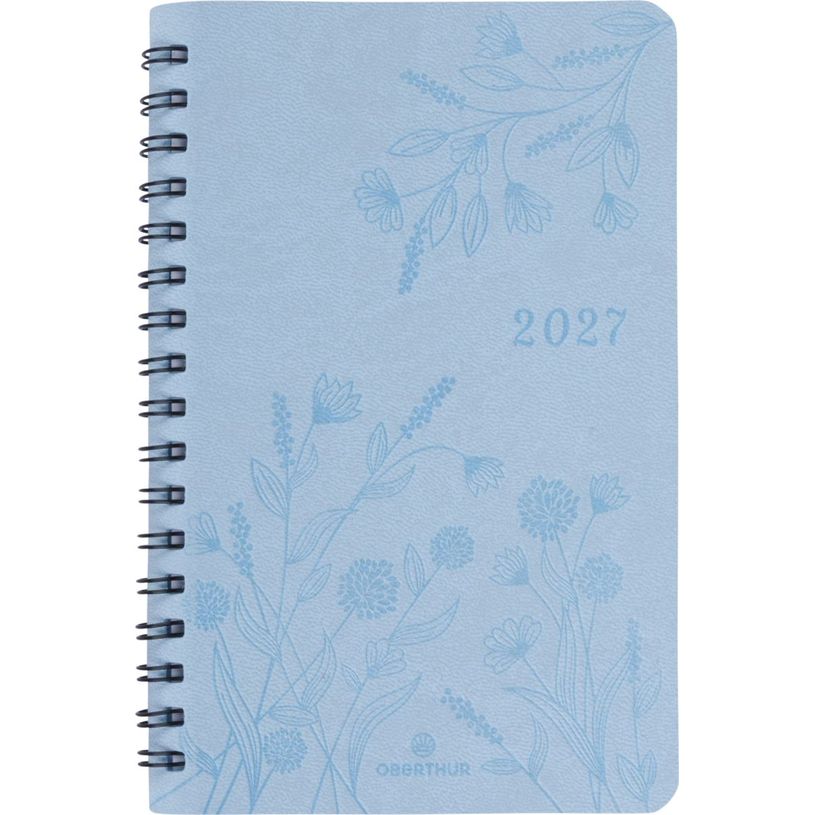 3664447229508-Agenda de poche spiralé Primrose - 1 semaine sur 2 pages - 10 x 15 cm - bleu ciel - Oberthur--0