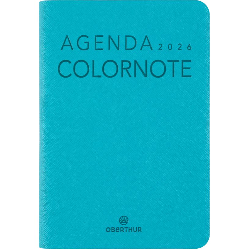 3664447205700-Agenda Colornote - 1 semaine sur 2 pages - 15,5 x 21,5 cm - turquoise - Oberthur--0