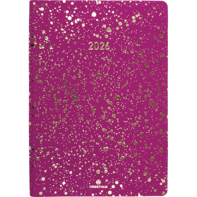 3664447205496-Agenda Céleste - 1 semaine sur 2 pages - 17 x 24,5 cm - fuchsia - Oberthur--0