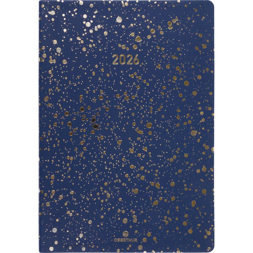 3664447205519-Agenda Céleste - 1 semaine sur 2 pages - 17 x 24,5 cm - marine - Oberthur--0