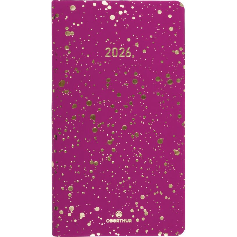 3664447205588-Agenda de poche Céleste - 1 semaine sur 2 pages - 9,5 x 17 cm - fuchsia - Oberthur--0