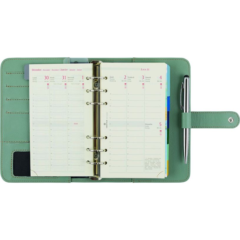 3664447233161-Organiseur Milano - 19 x 23 cm - amande - Oberthur--1