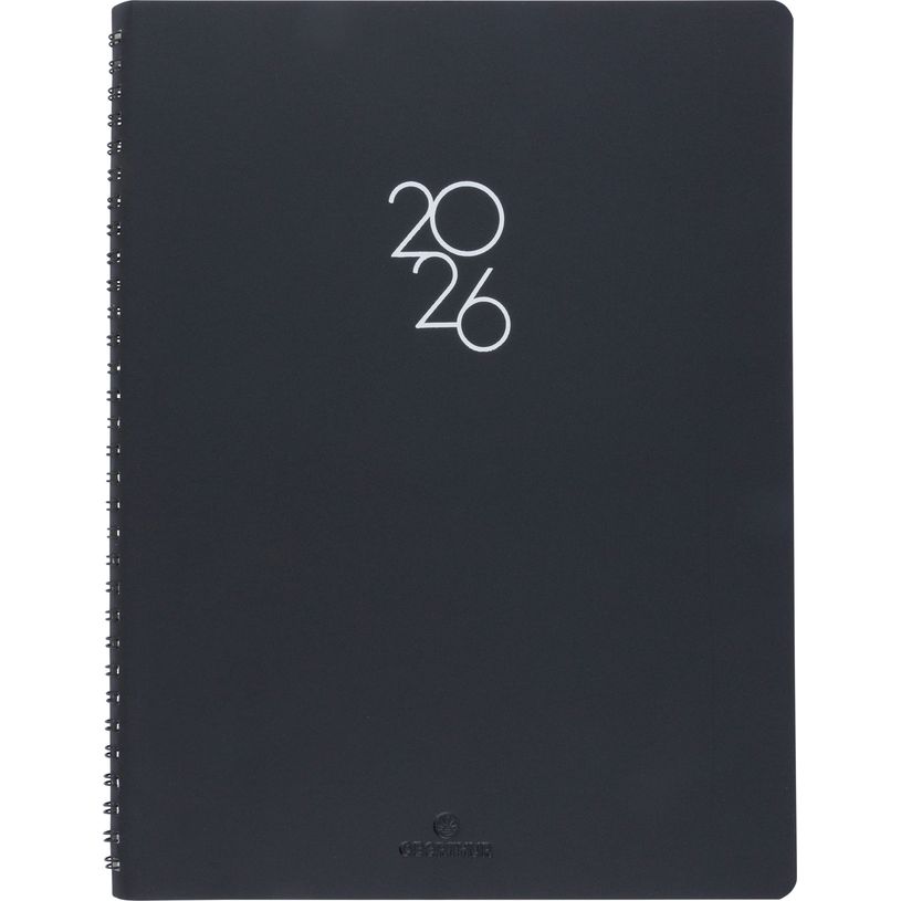 3664447208695-Agenda à spirale Portland - 1 semaine sur 2 pages - 22 x 28 cm - noir - Oberthur--0