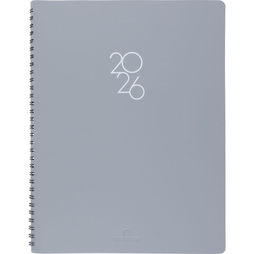 3664447208701-Agenda à spirale Portland - 1 semaine sur 2 pages - 22 x 28 cm - gris - Oberthur--0