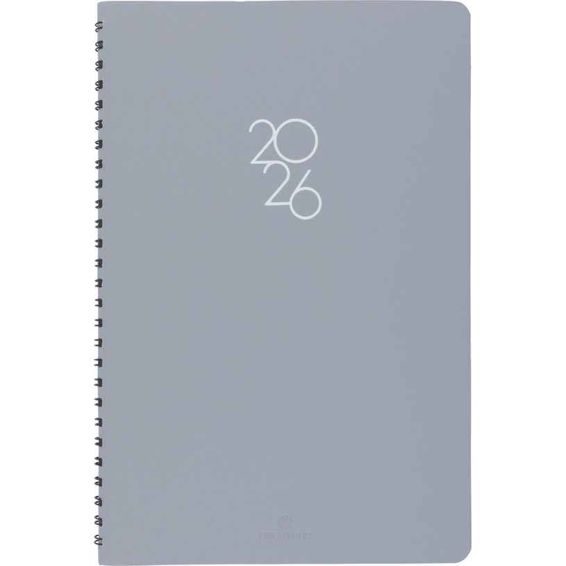 3664447208749-Agenda à spirale Portland - 1 semaine sur 2 pages - 17 x 24,5 cm - gris - Oberthur--0