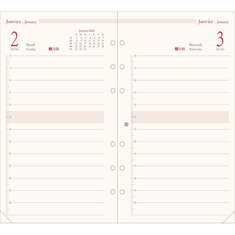 3664447180205-Oberthur - Recharge pour organiseur - 1 jour par page - 9,5 x 19,5 cm--0