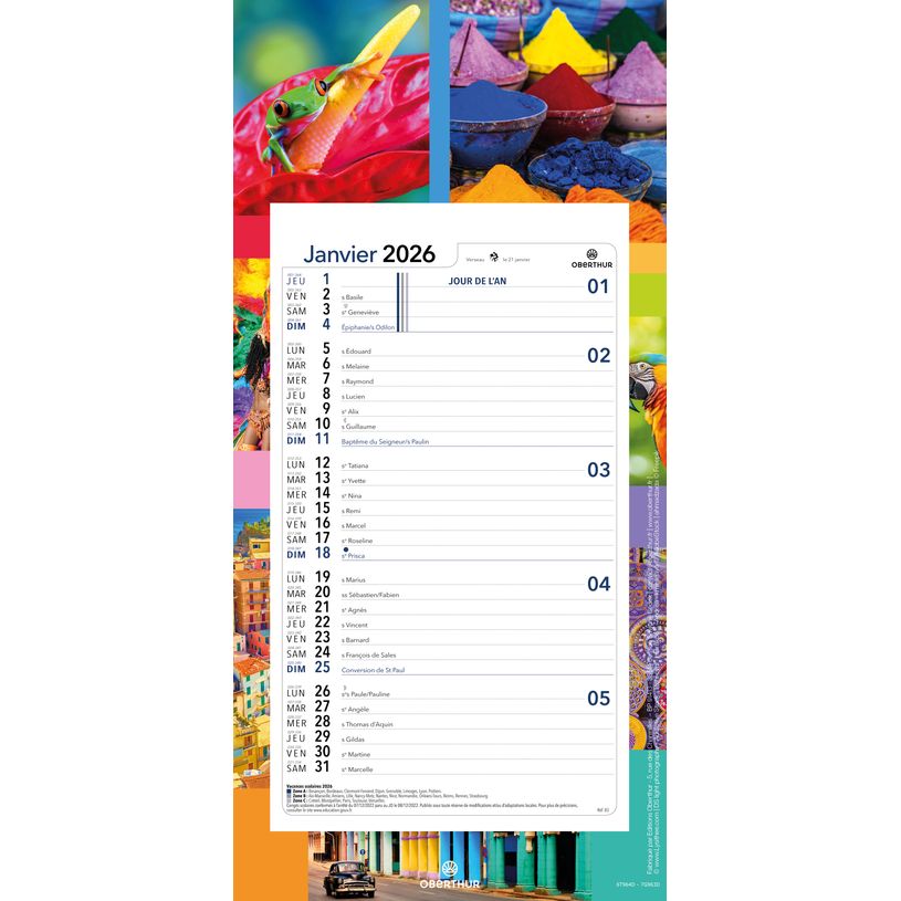 3664447209371-Calendrier mensuel en papier sur plaque nova - 16 x 33 cm - différents modèles disponibles - Oberthur--1
