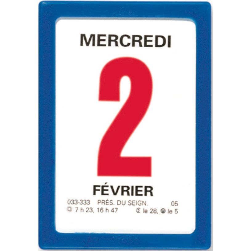 3664447231419-Oberthur - Bloc éphéméride classique - 6 x 9 cm - bleu--0