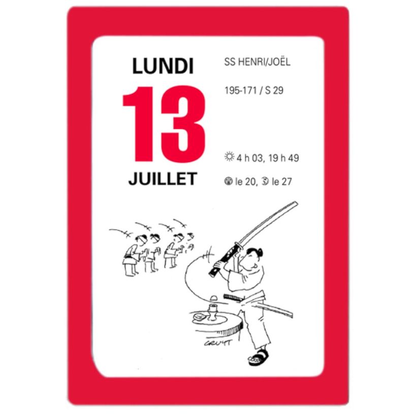 3664447231457-Oberthur - Bloc éphéméride humoristique - 6 x 9 cm - rouge--0