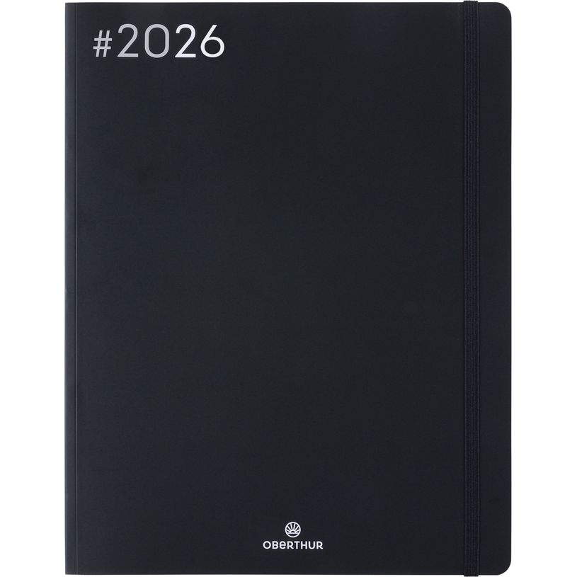 3664447205847-Agenda Flex - 1 semaine sur 2 pages - 22 x 28 cm - noir - Oberthur--0