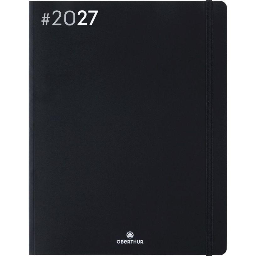 3664447232348-Agenda Flex - 1 semaine sur 2 pages - 22 x 28 cm - noir - Oberthur--0