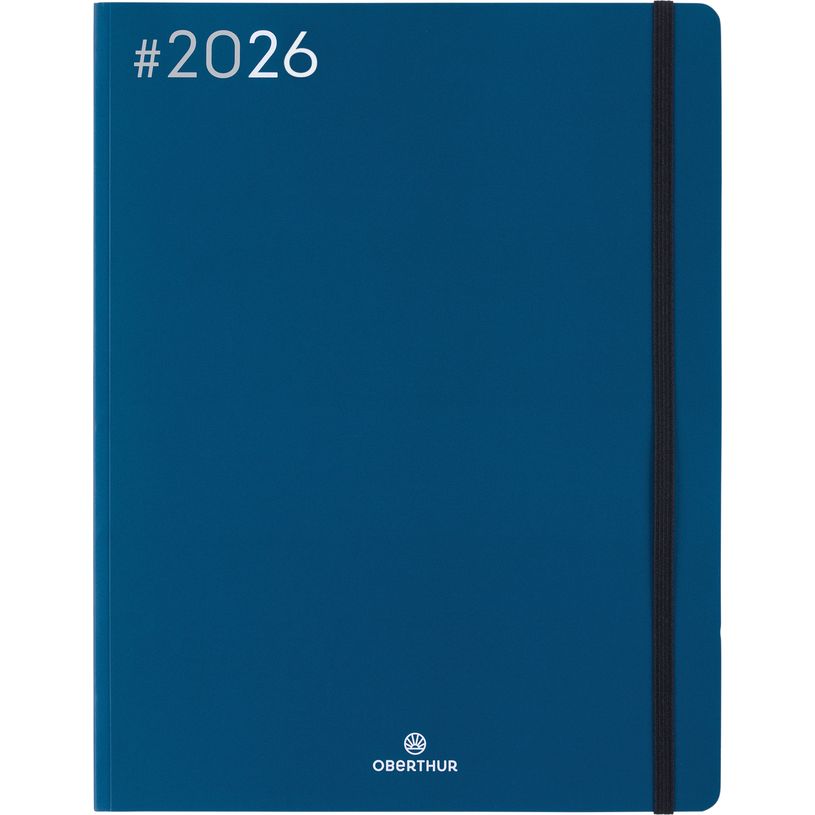 3664447205854-Agenda Flex - 1 semaine sur 2 pages - 22 x 28 cm - bleu marine - Oberthur--0