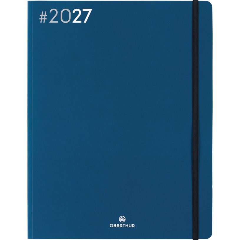 3664447232355-Agenda Flex - 1 semaine sur 2 pages - 22 x 28 cm - bleu marine - Oberthur--0
