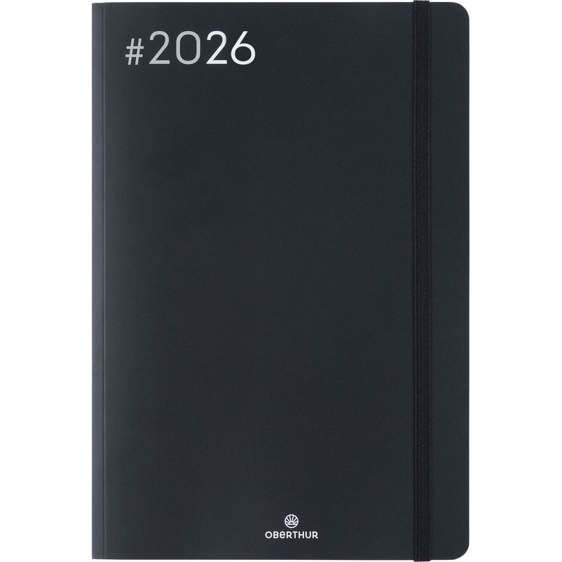 3664447205892-Agenda Flex - 1 semaine sur 2 pages - 17 x 24,5 cm - noir - Oberthur--0