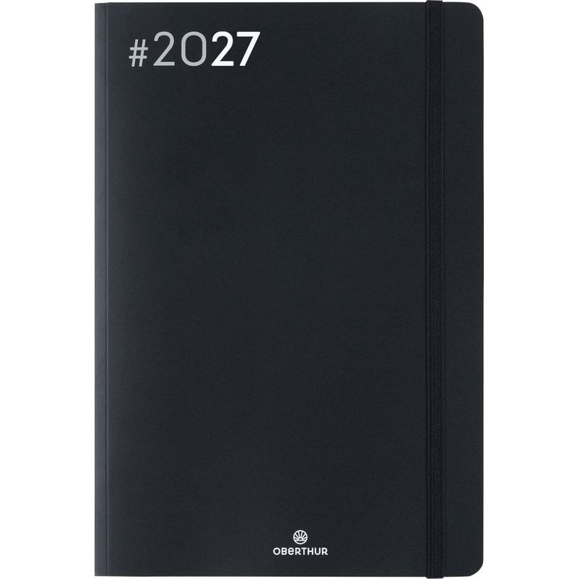 3664447232393-Agenda Flex - 1 semaine sur 2 pages - 17 x 24,5 cm - noir - Oberthur--0