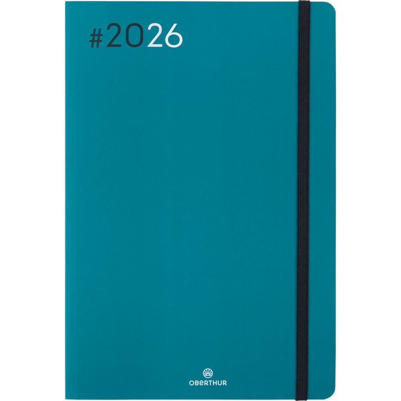 3664447205939-Agenda Flex - 1 semaine sur 2 pages - 17 x 24,5 cm - émeraude - Oberthur--0
