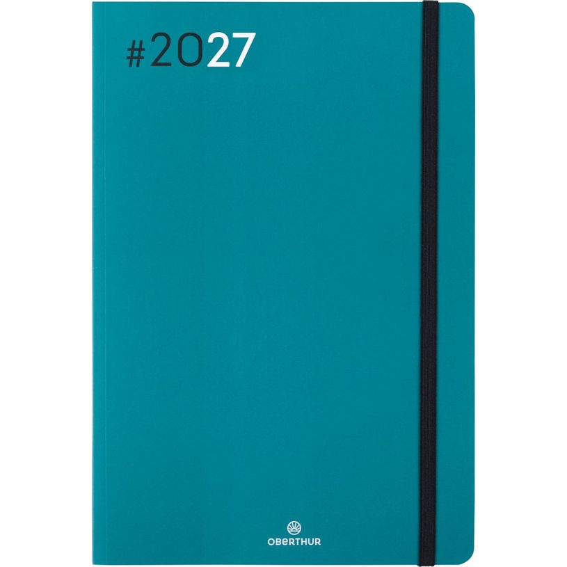 3664447232430-Agenda Flex - 1 semaine sur 2 pages - 17 x 24,5 cm - émeraude - Oberthur--0