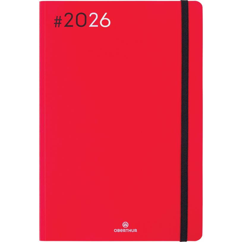3664447205946-Agenda Flex - 1 semaine sur 2 pages - 17 x 24,5 cm - rouge - Oberthur--0
