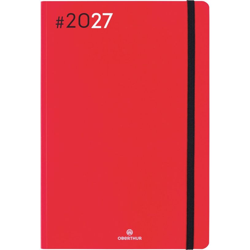 3664447232447-Agenda Flex - 1 semaine sur 2 pages - 17 x 24,5 cm - rouge - Oberthur--0