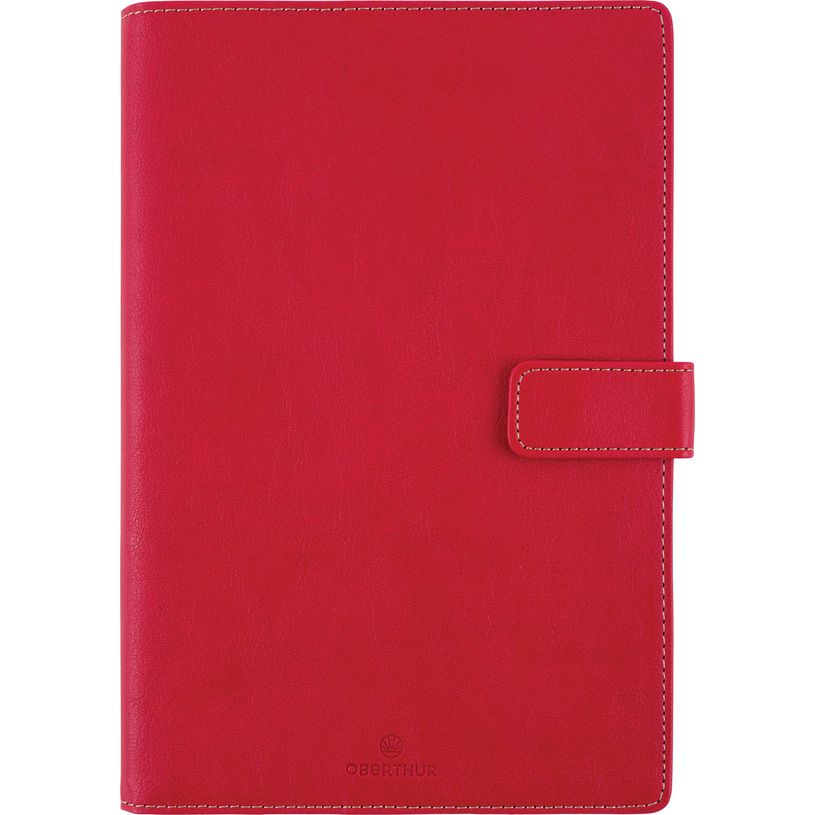 3664447186184-Oberthur - Agenda - 2025 - semainier - reliure peigne - F25S - 160 x 240 mm - papier ivoire - couverture rouge - polychlorur--0
