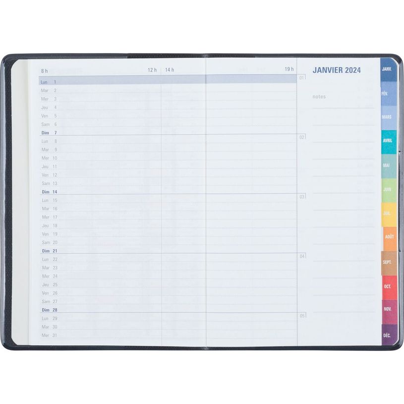 3664447229980-Agenda mensuel Color Touch - 10 x 15 cm - turquoise - Oberthur--1