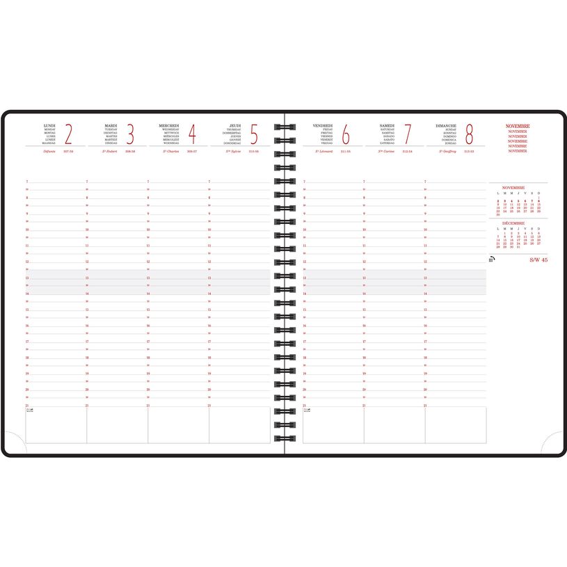 3660942086486-Exacompta Chemin Des Marettes Eurotime - Agenda 2025 - semainier - reliure à anneaux métalliques - 22 W - 185 x 225 mm - papier blanc - cou-P_405186214_4-2