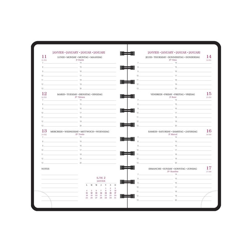 3660942086394-Exacompta Chemin Des Marettes Eurotime - Agenda 2025 - semainier - reliure à anneaux métalliques - 16 W Pocket - 90 x 160 mm - papier ivoire - cou-P_405186233_1-5
