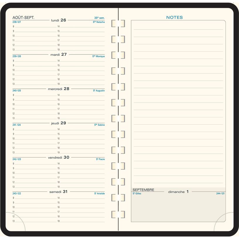 3660942080842-Agenda de poche Denim Espace 17S spiralé - 1 semaine sur 2 pages - 9 x 17,5 cm - Gris - E-P_405186238_3-2
